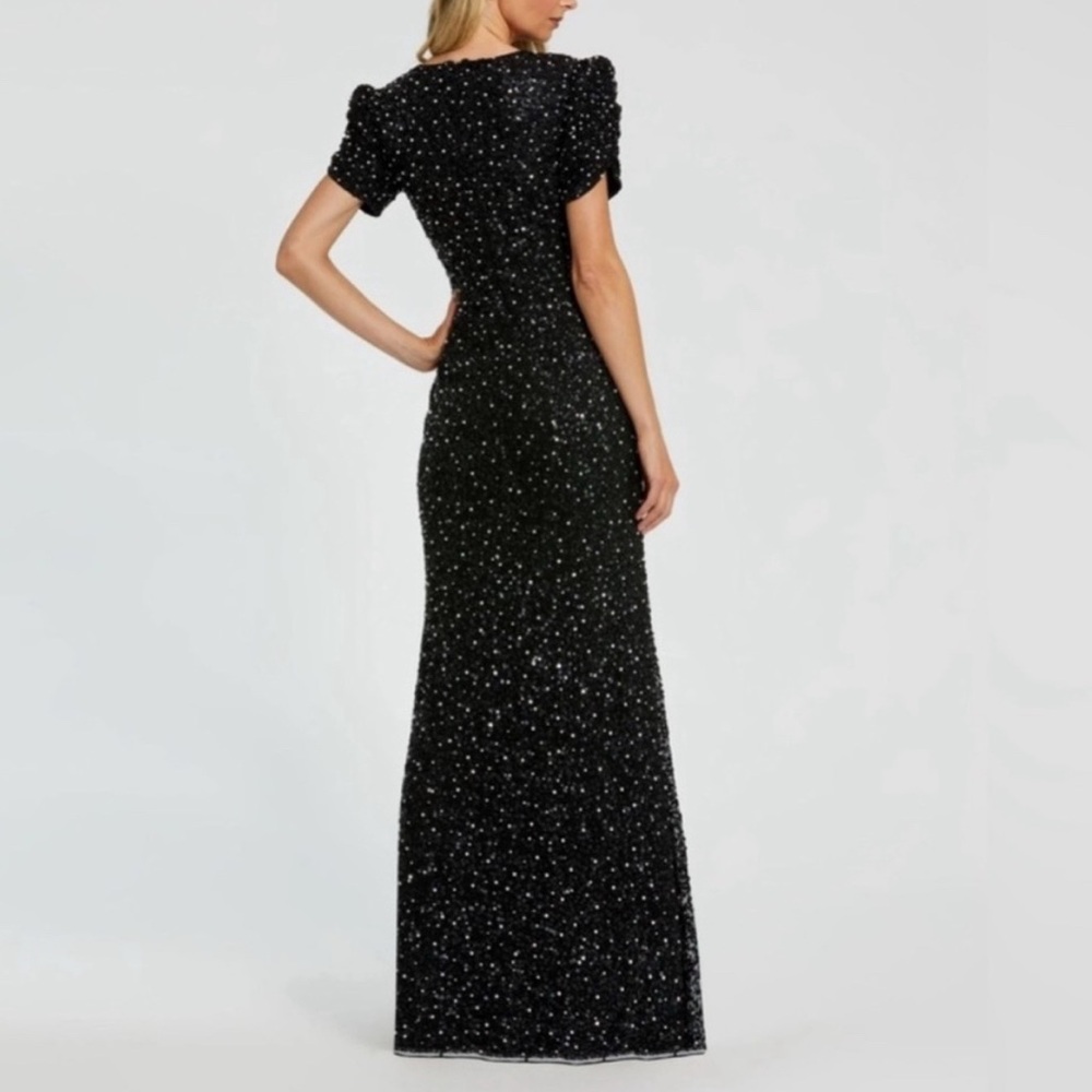 Mac Duggal Black Sequin Maxi Dress - Picture 5 of 14